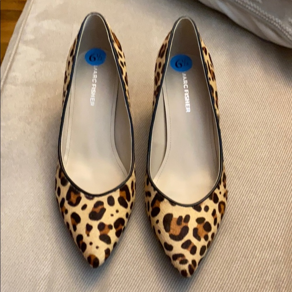 Real cow fur cheetah print shoes